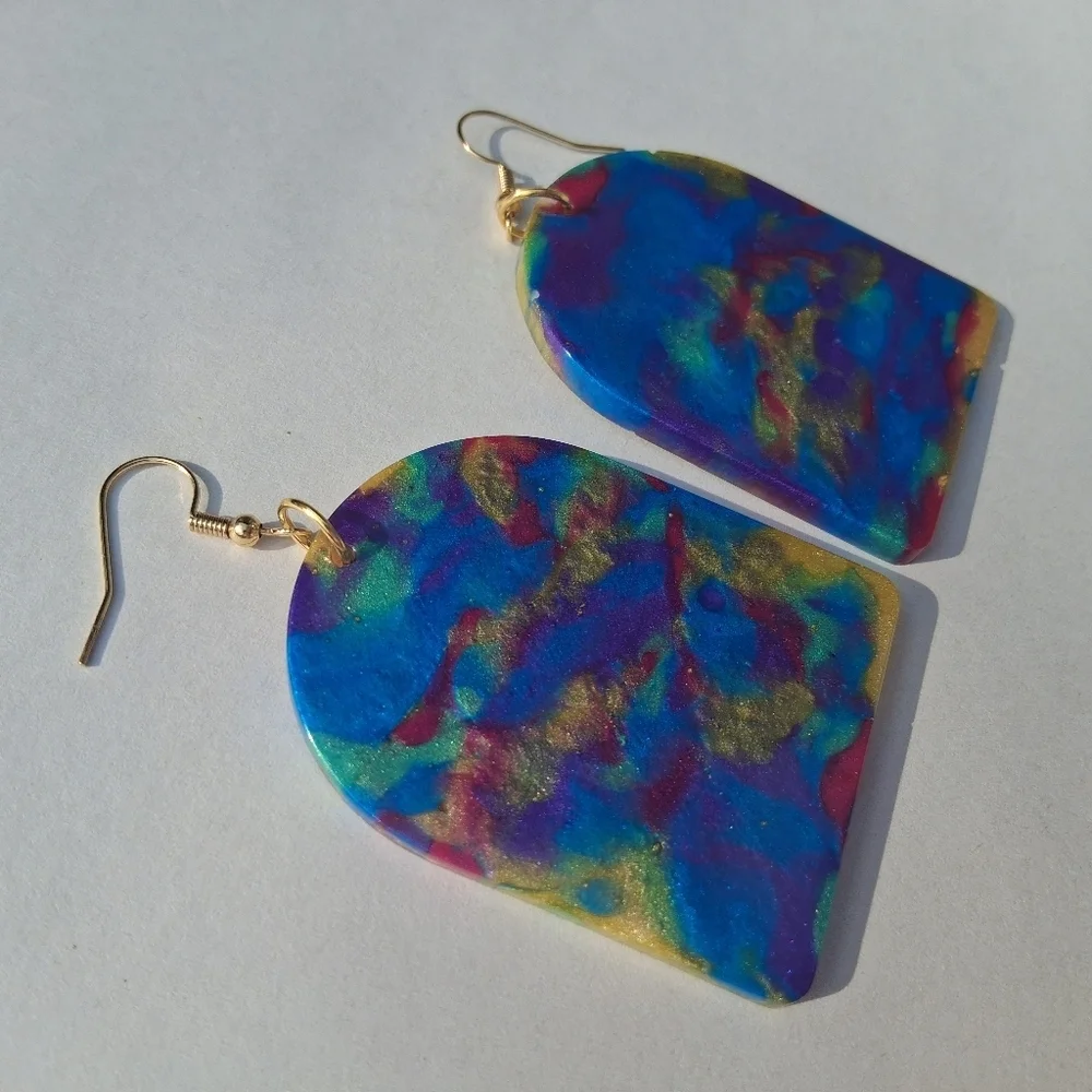 Hand Crafted Blue and Purple Earrings